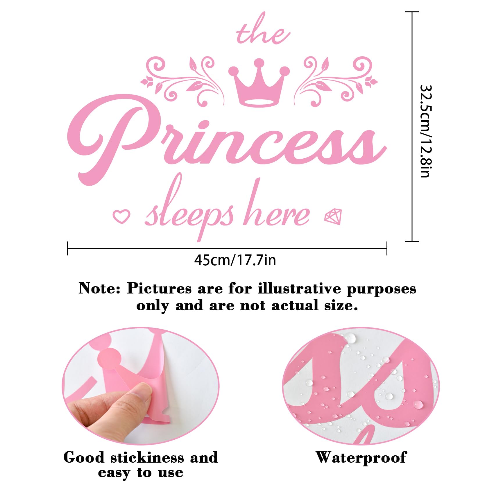 STNRST-IN Princess sleeps here sticker creates cozy bedtime atmosphere.