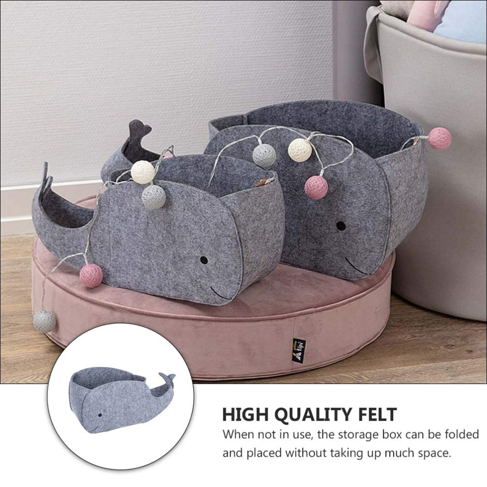 STOBOK felt storage basket enhances living room tidiness and clutter control.