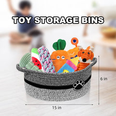 STOBS K multi-use basket with toys shows versatile storage solution.