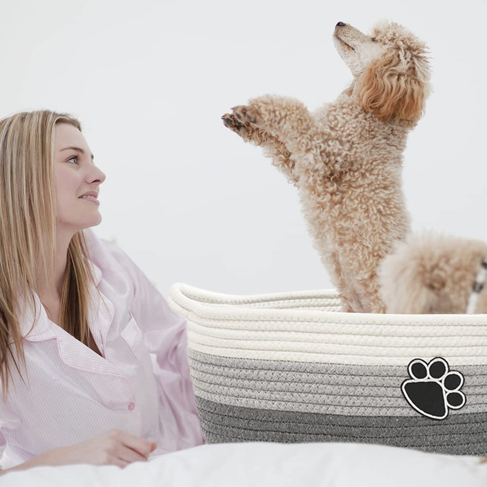 STOBSK basket blends with living room decor while concealing clutter.
