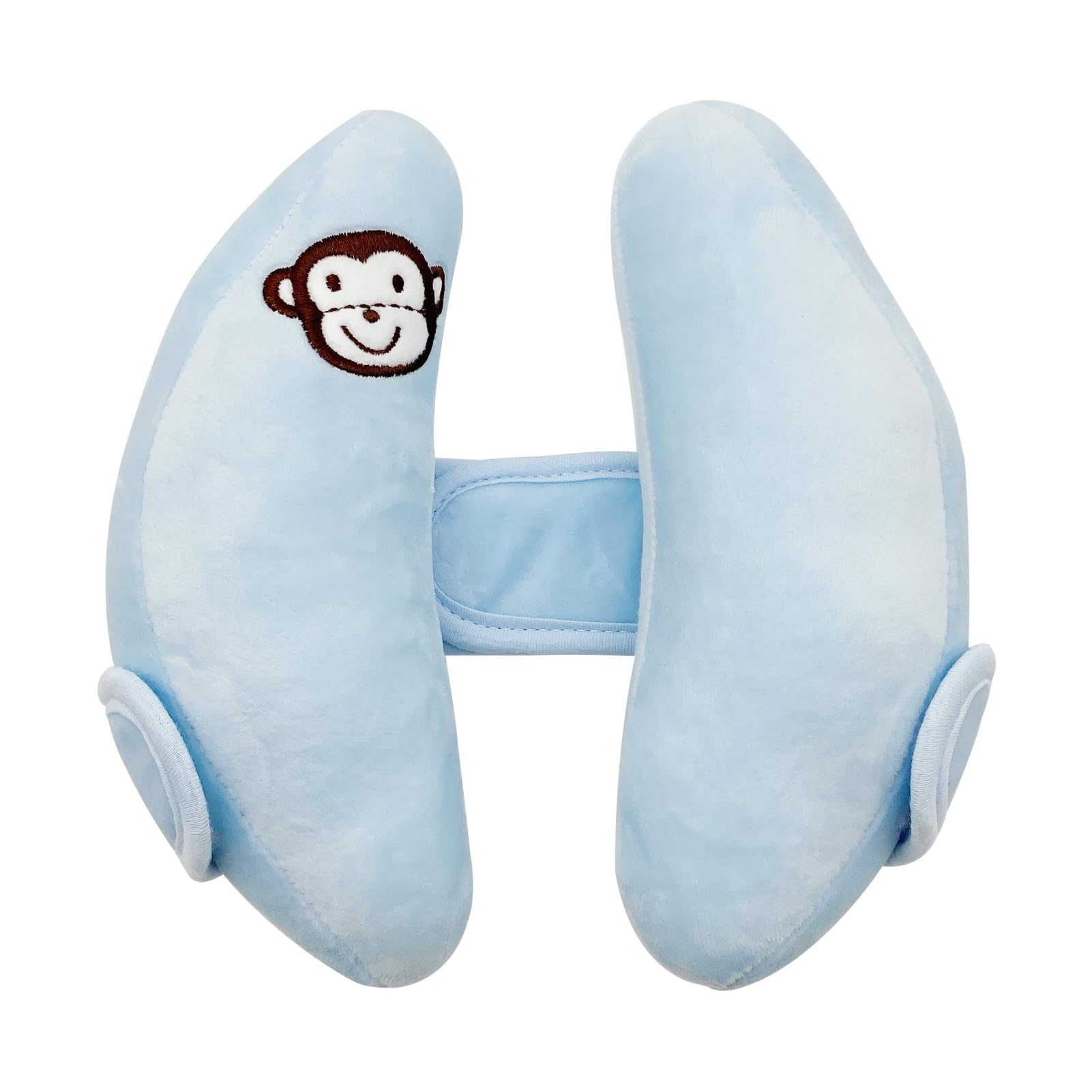 StoHua blue adjustable head and neck pillow supports car seat comfort