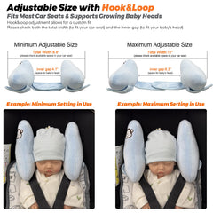 StoHua baby travel pillow attaches to car seat harness for safe travel