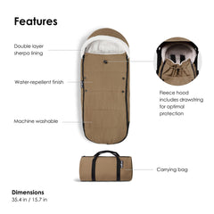Stokke YoYo Footmuff includes carrying bag for easy on-the-go storage.