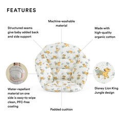 Stokke Clikk Cushion Disney Lion King Jungle side view showing side reinforcement