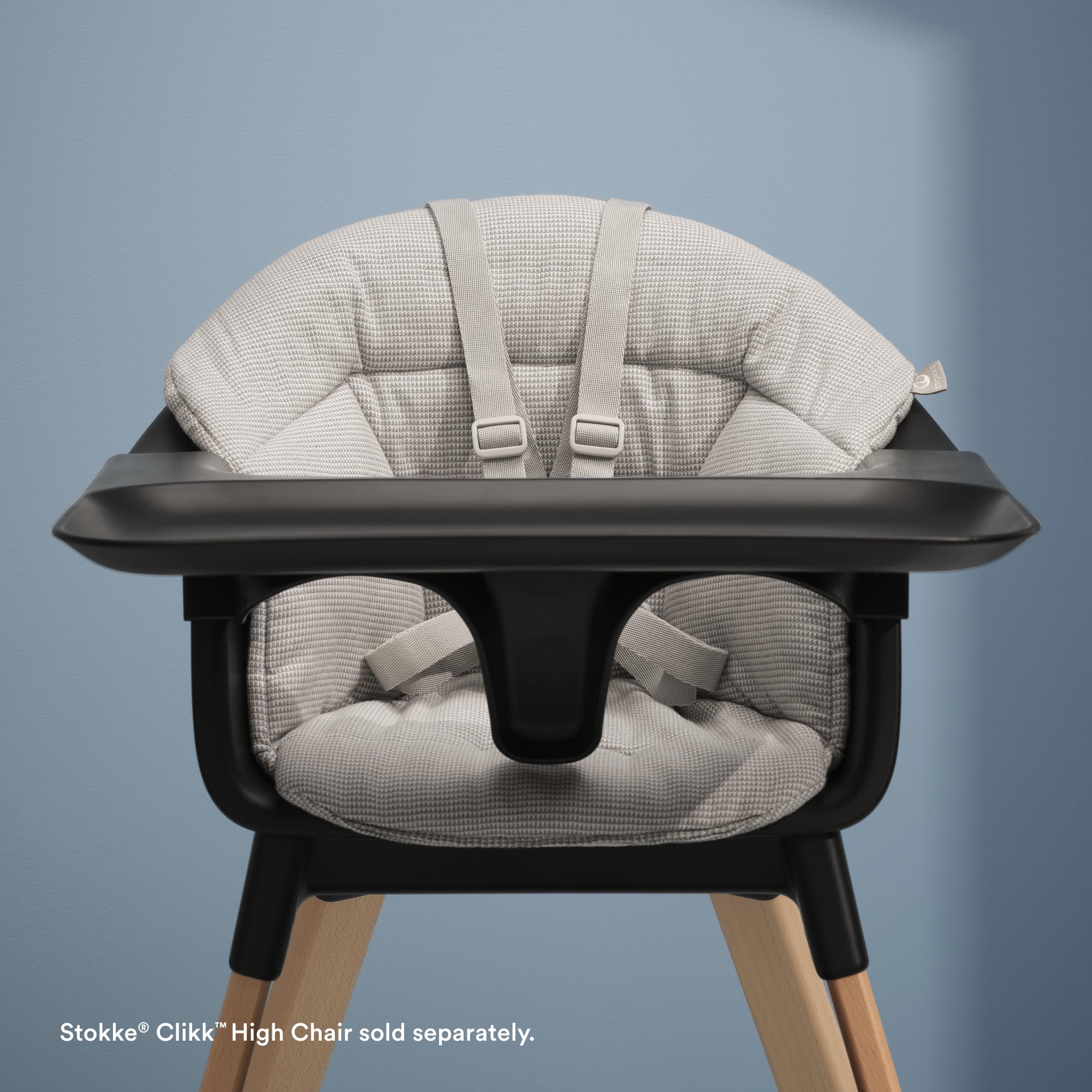 Stokke Clikk Cushion Nordic Grey reversible detail illustrating two textures
