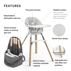 Stokke Clikk Nordic Grey Cushion adds back and side support.