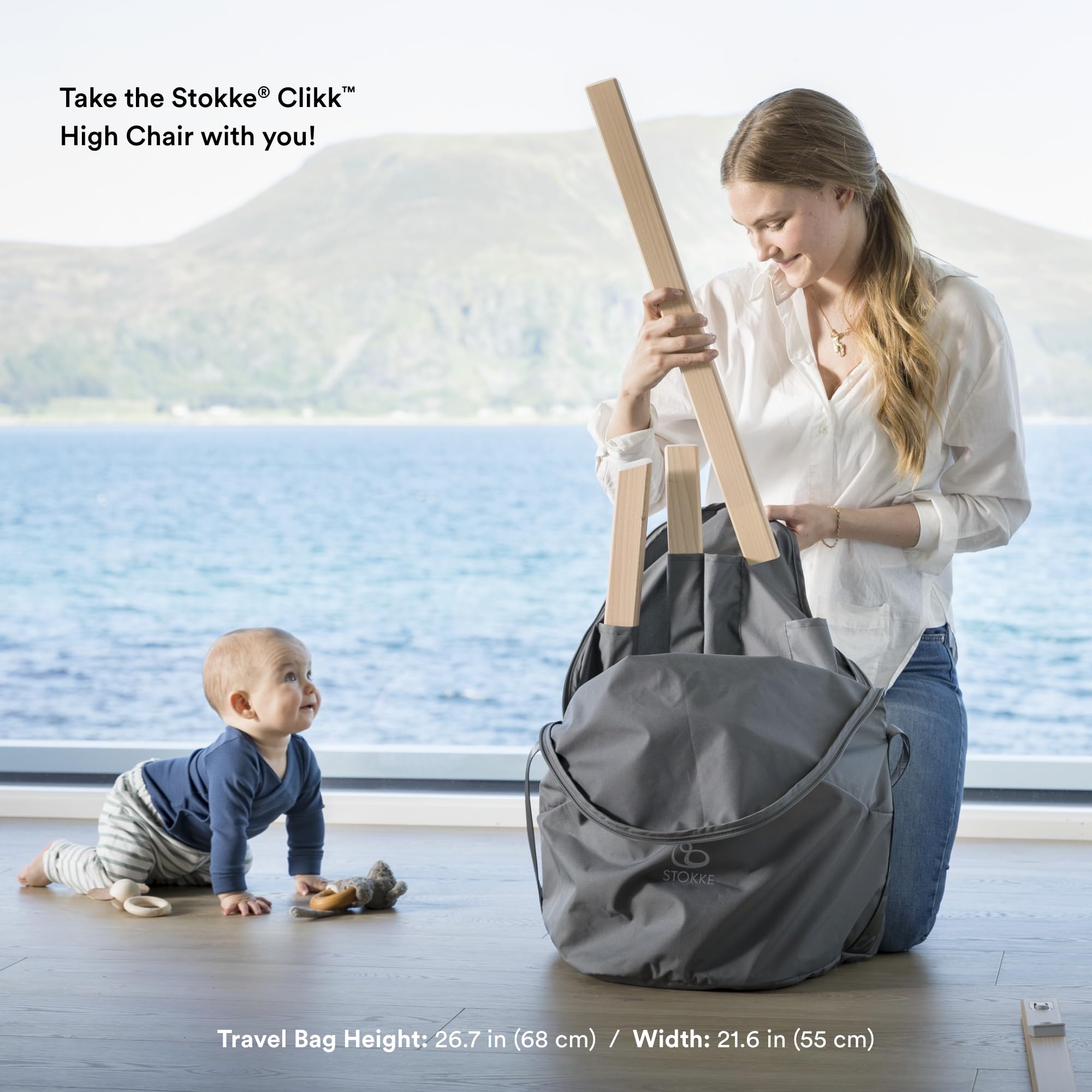 Stokke Clikk ergonomic design supports comfortable seating.