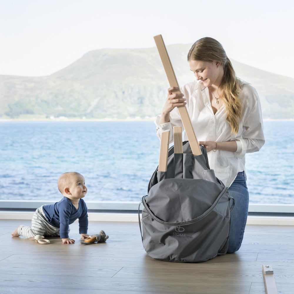 Stokke Clikk Travel Bag Grey durable fabric for travel wear resistance