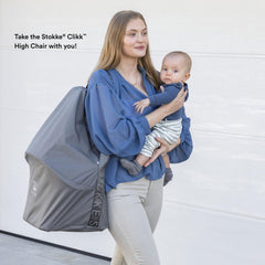 Stokke Clikk Travel Bag Grey large zipper for quick access