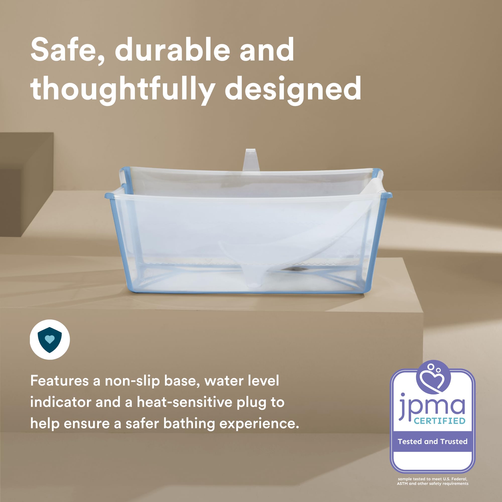 Stokke Flexi Bath JPMA-certified for trusted safety and quality.