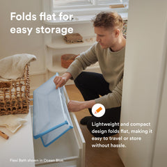 Non-slip base ensures stability during bath time.