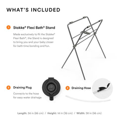 Stokke Flexi Bath Stand Grey folded storage demonstrates easy transport