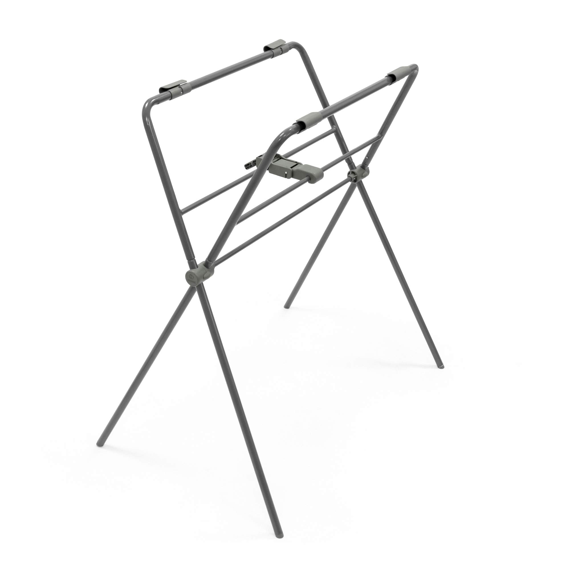 Stokke Flexi Bath Stand Grey front view showing ergonomic support for bath time