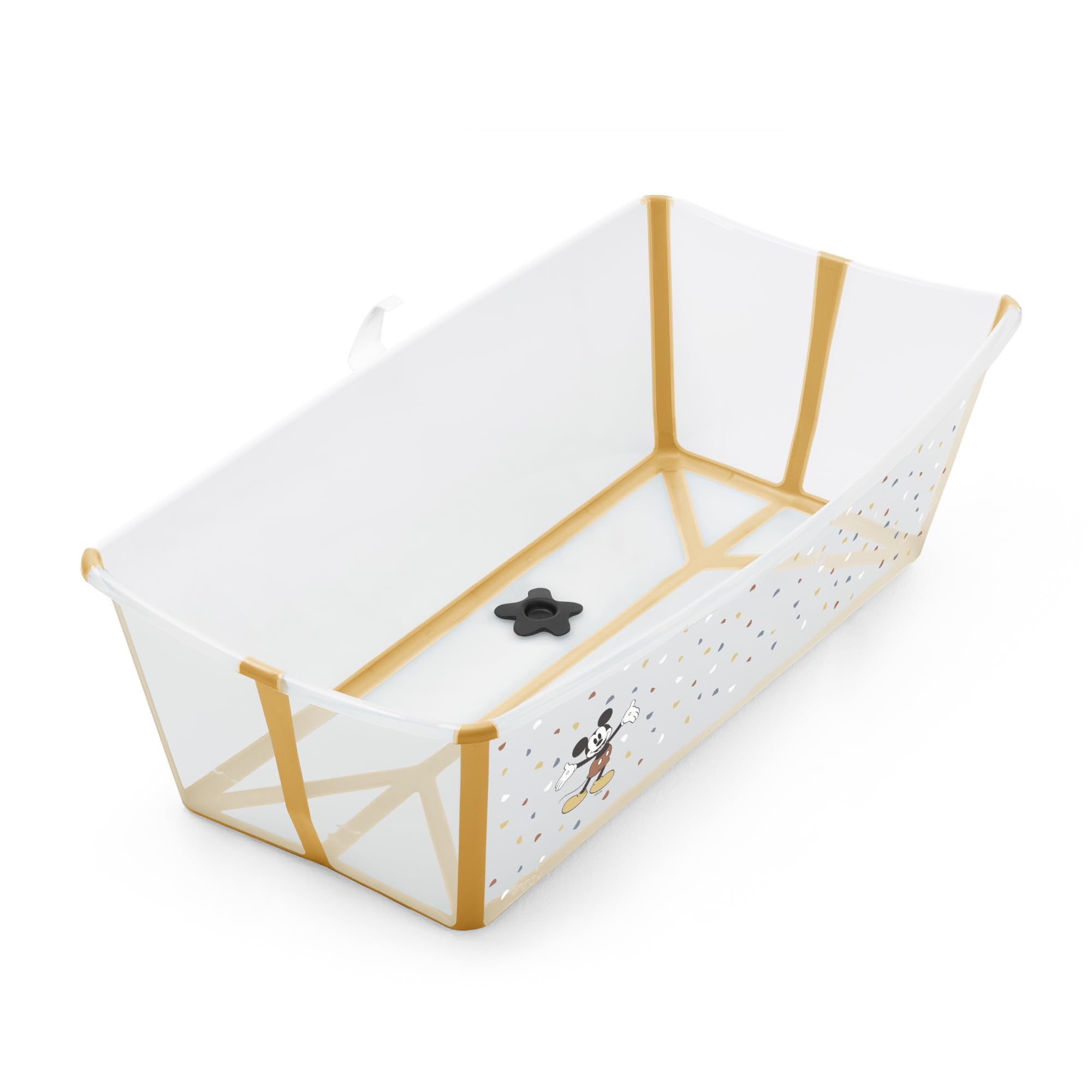 Stokke Flexi Bath X-Large Mickey Celebration in use, spacious for growing kids.