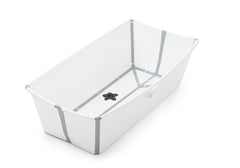 Stokke Flexi Bath X-Large folded for compact storage.