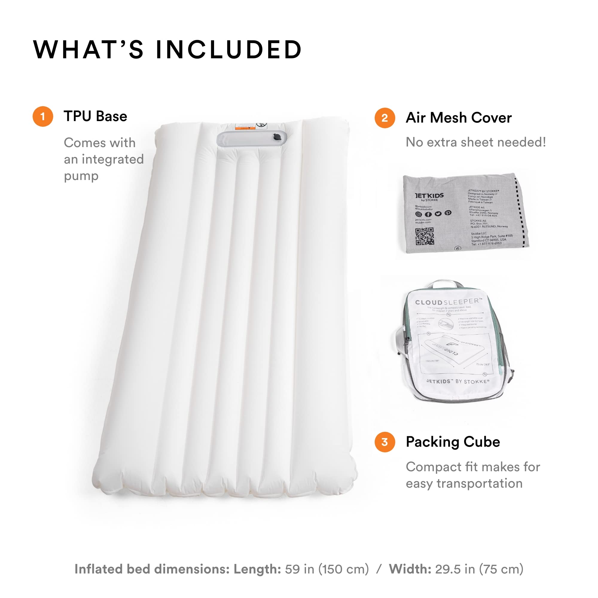 Stokke CloudSleeper air mesh cover maintains comfortable temperature during sleep.