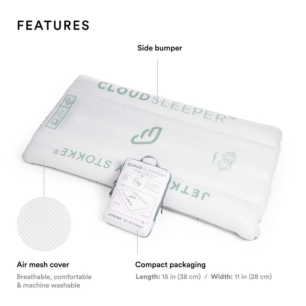 Stokke JetKids CloudSleeper integrated pump enabling quick inflation.