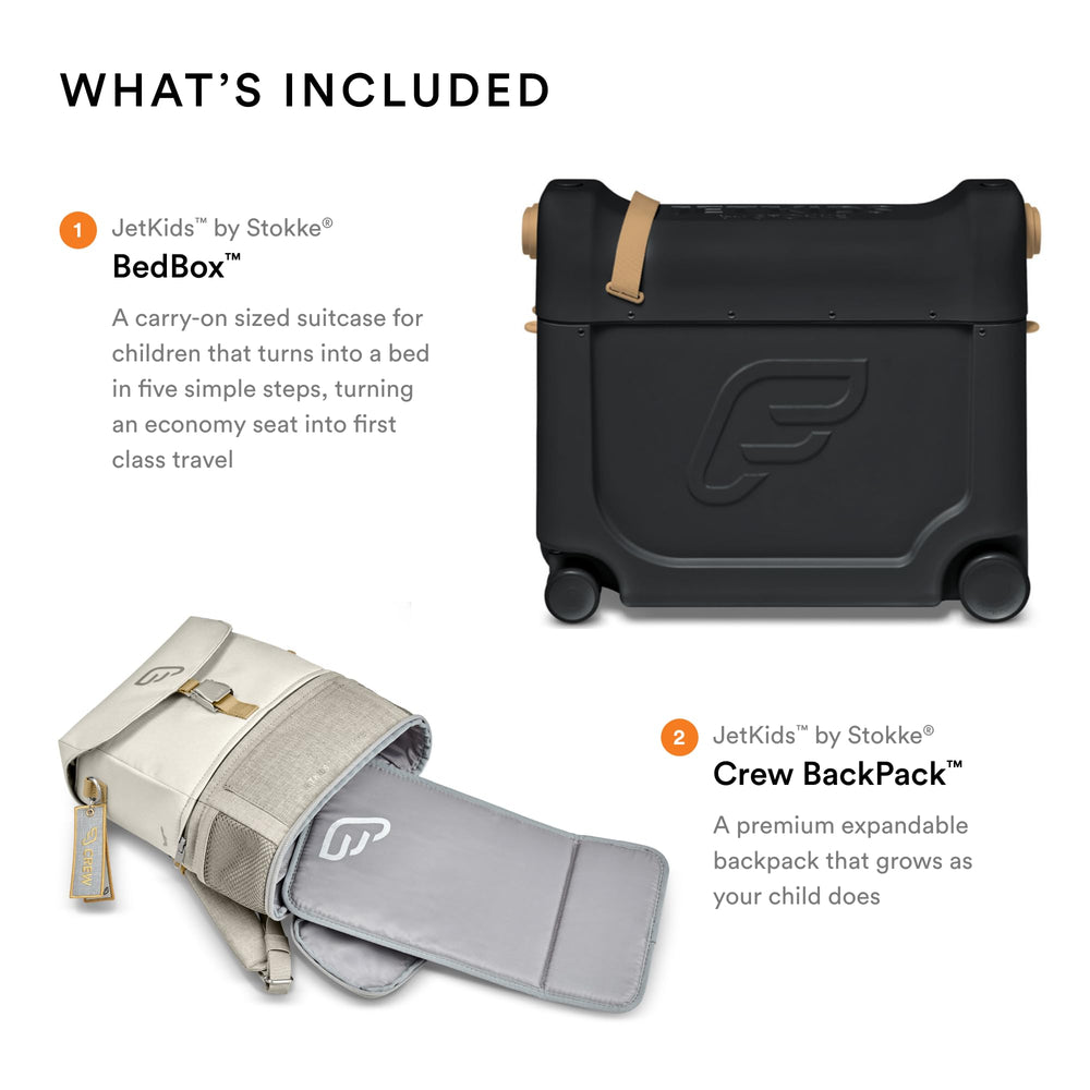 Stokke JetKids Crew BackPack expands with growing kids for versatile storage
