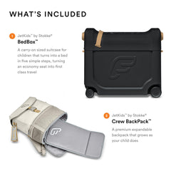 Stokke JetKids Crew BackPack expands with growing kids for versatile storage