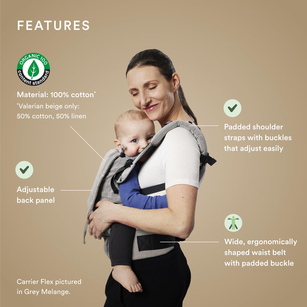 Stokke Limas Carrier Flex floral beige front carry for ergonomic support