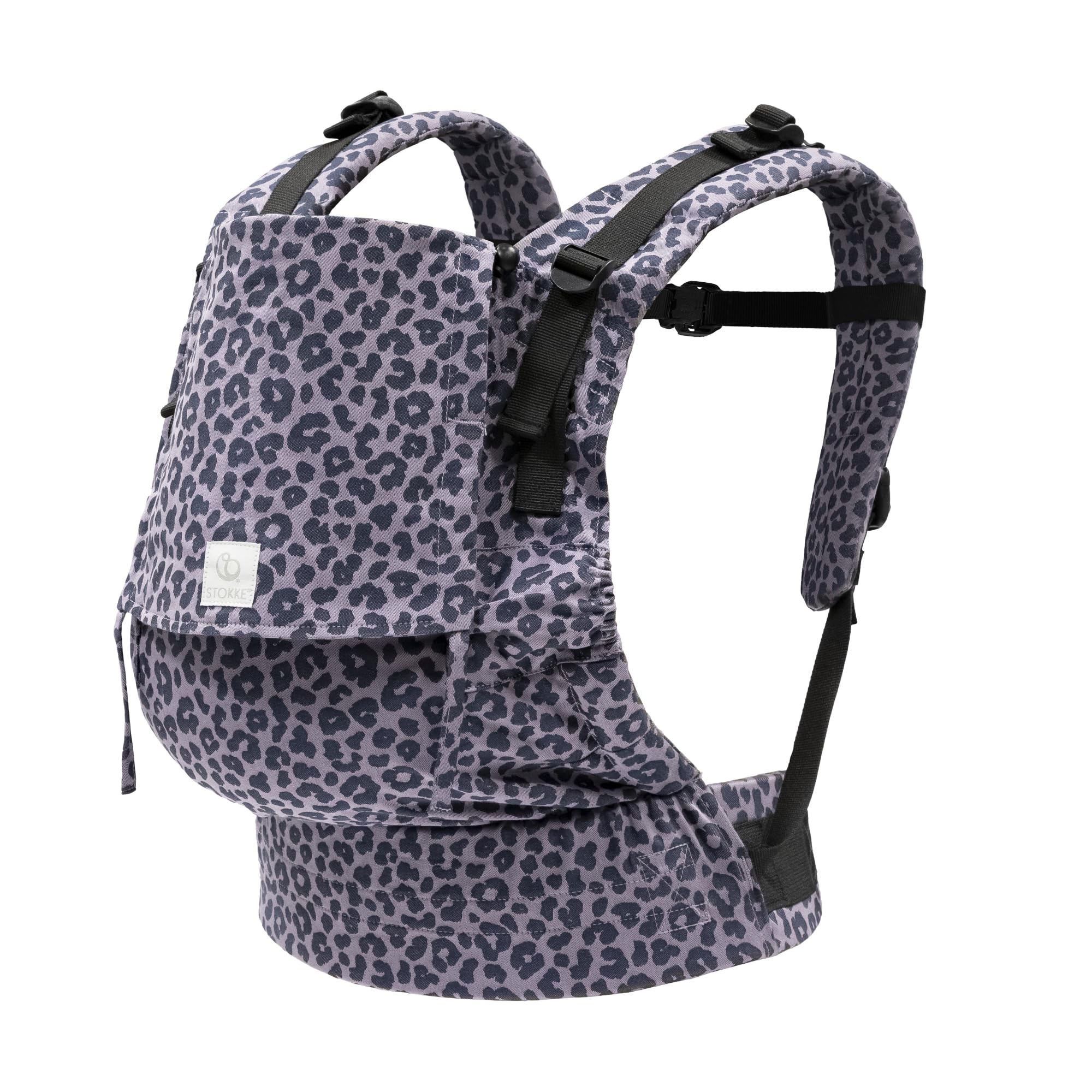 Stokke Limas Carrier Flex Leopard Lilac front carry ergonomic support