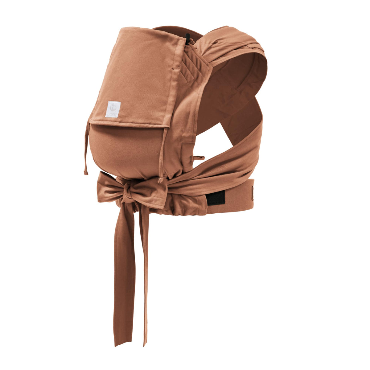 Stokke Limas Carrier Terracotta, front view for newborn bonding and hands-free daily tasks.