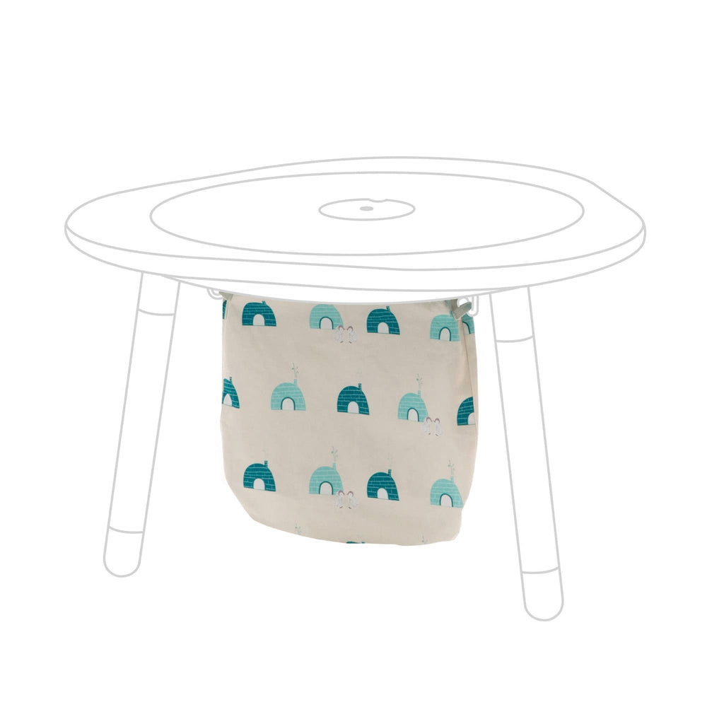 Stokke MuTable Cotton Bag with Igloos for tidy toy storage.