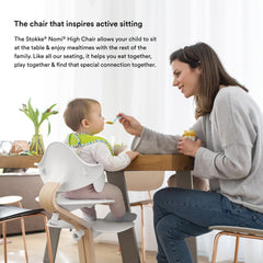 Stokke Nomi chair transforms into a standard chair as child grows.