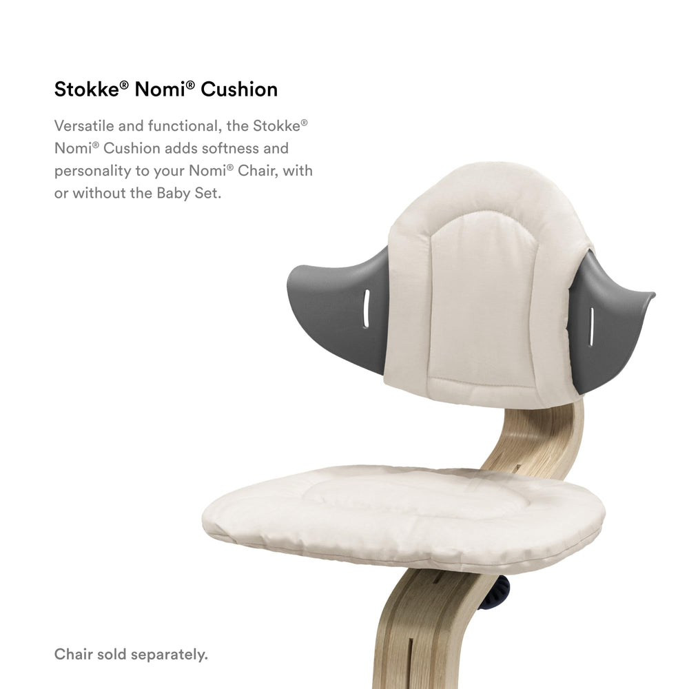 Easy to attach and remove Nomi cushion during meals