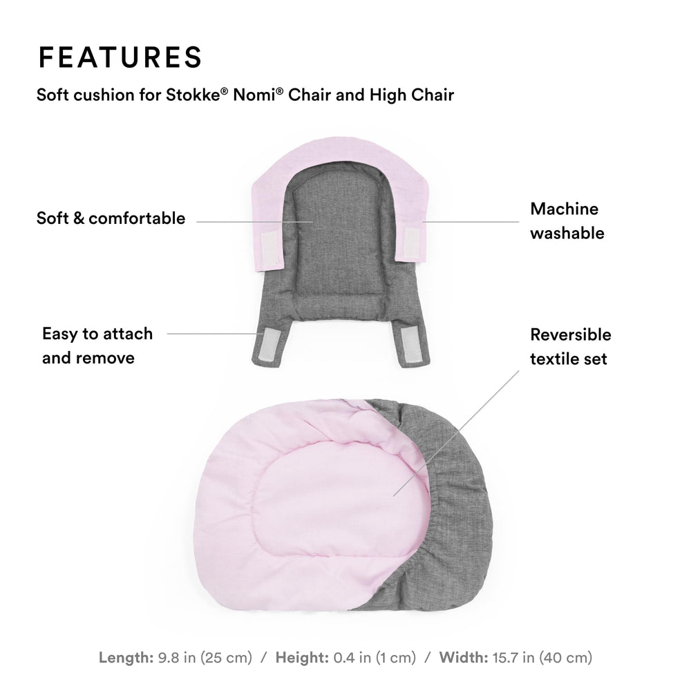 Reversible Stokke Nomi Cushion lets you switch styles with ease.