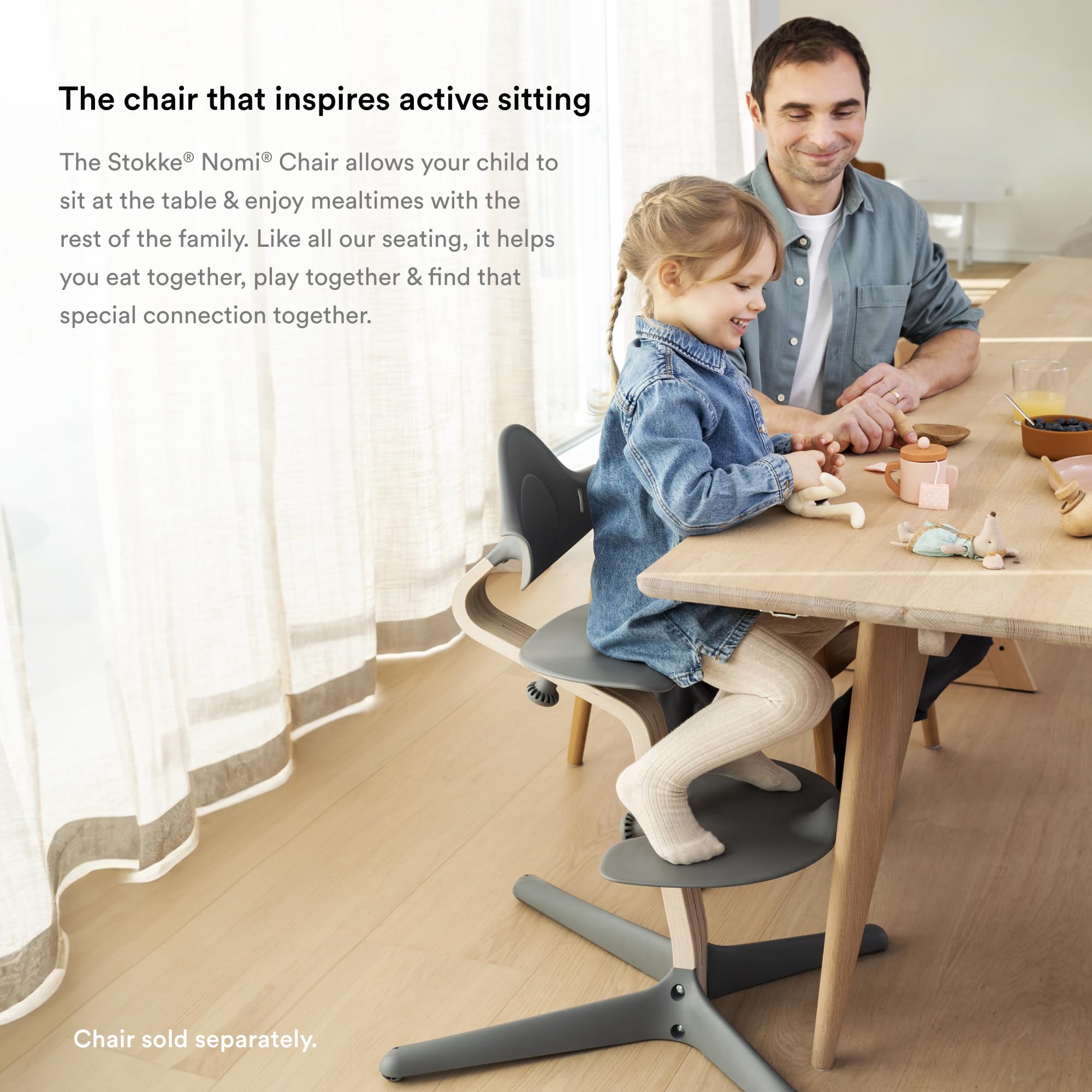 Machine washable Nomi cushion simplifies cleanup after meals