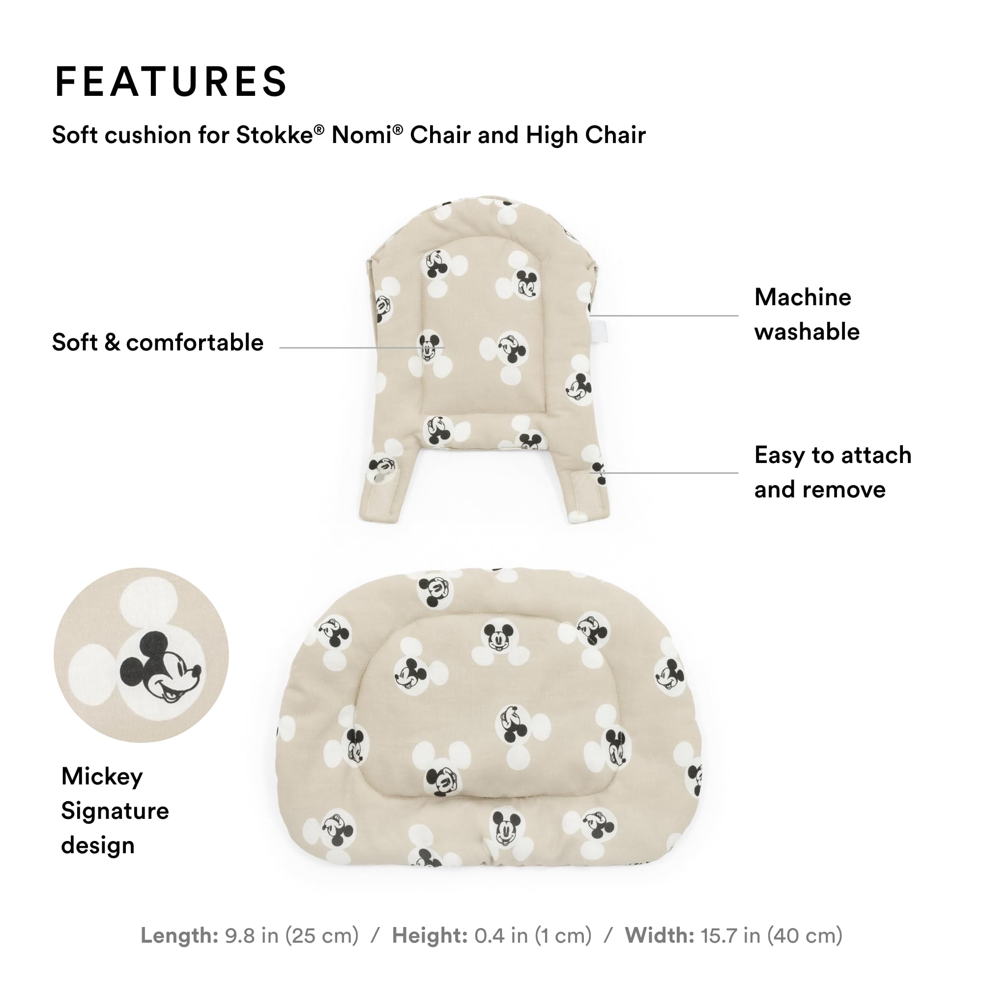 Stokke Nomi cushion machine washable for quick cleanup after meals