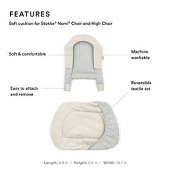 Reversible Nomi cushion provides two looks for your high chair