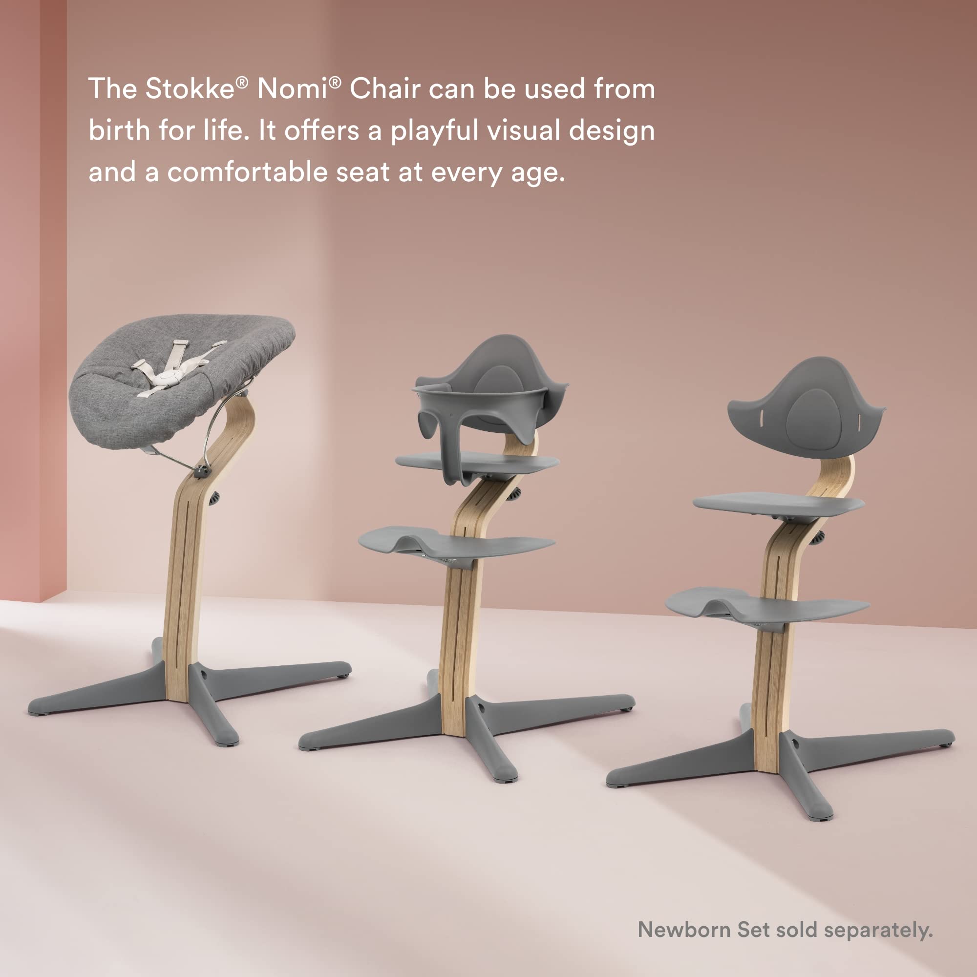 Stokke Nomi durable wooden stem supporting growing child weight