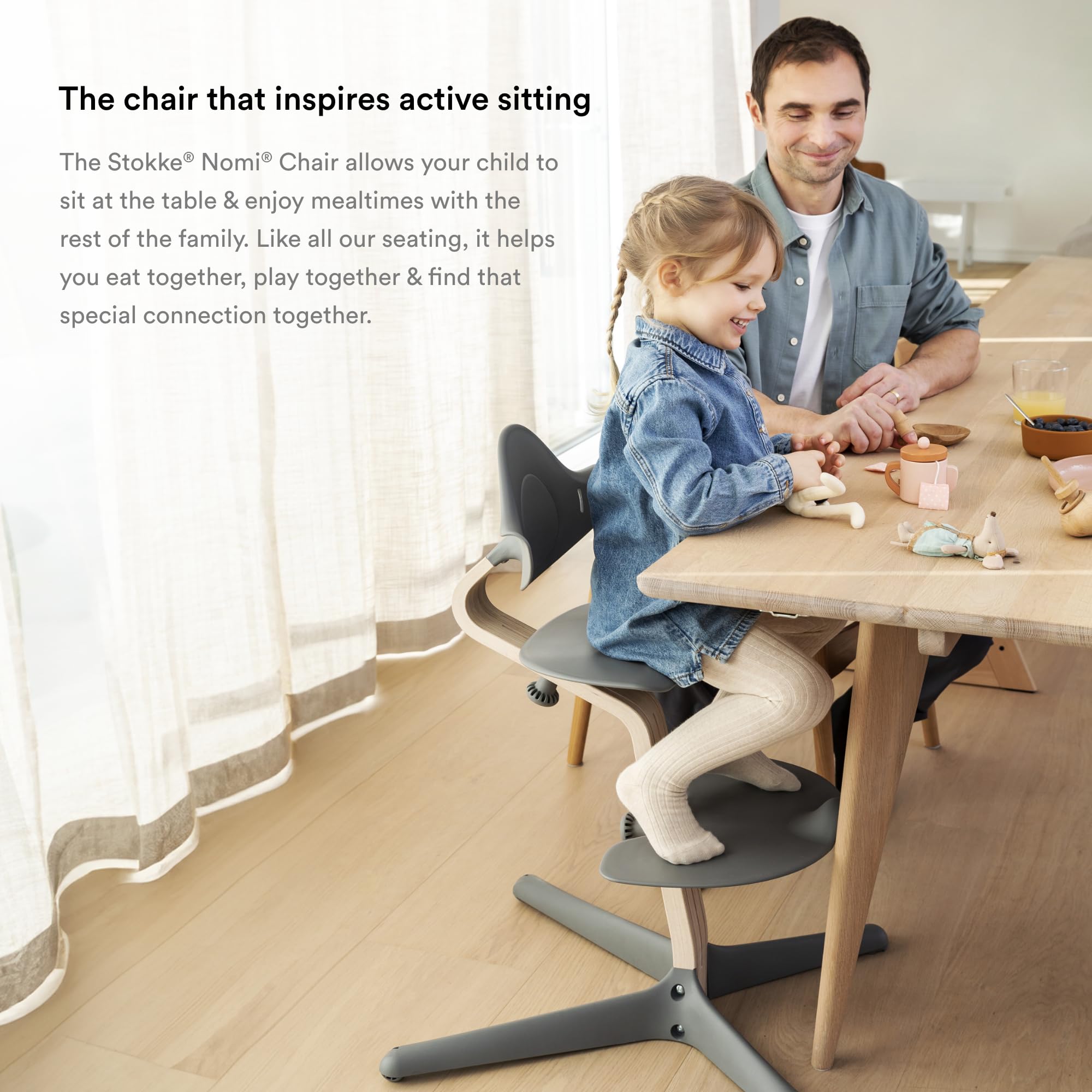 Stokke Nomi sturdy wood stem providing durable support for growth