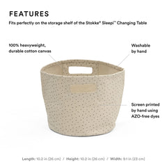 Stokke Sleepi basket on heavyweight cotton canvas for durability
