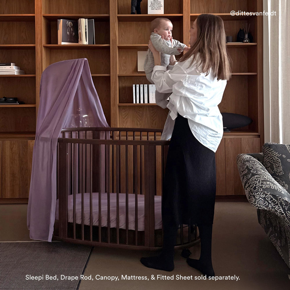 Stokke Sleepi Bed Extension V3 warm brown assembled shows sturdy joinery.