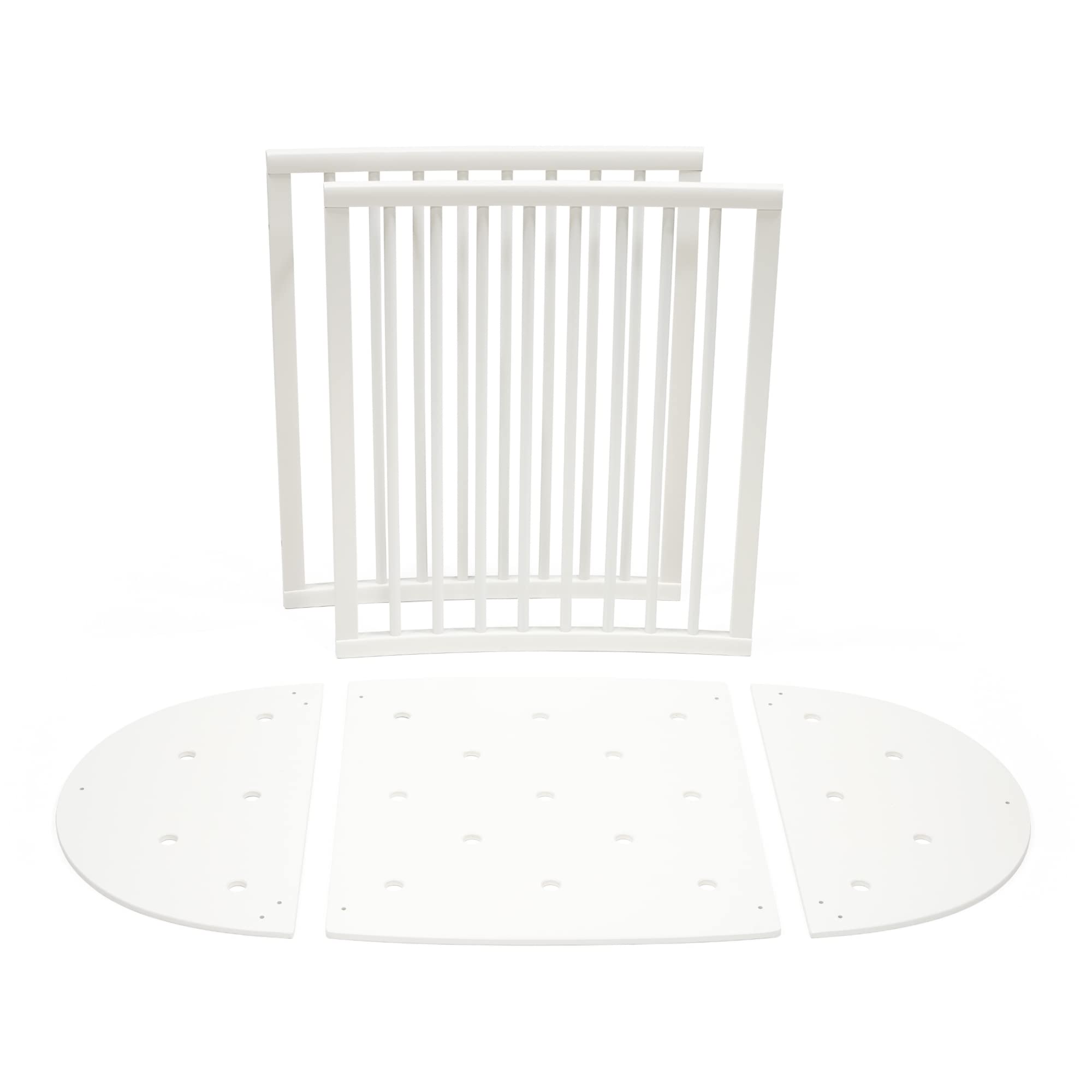 Stokke Sleepi Bed Extension V3 White enables easy crib-to-bed assembly.