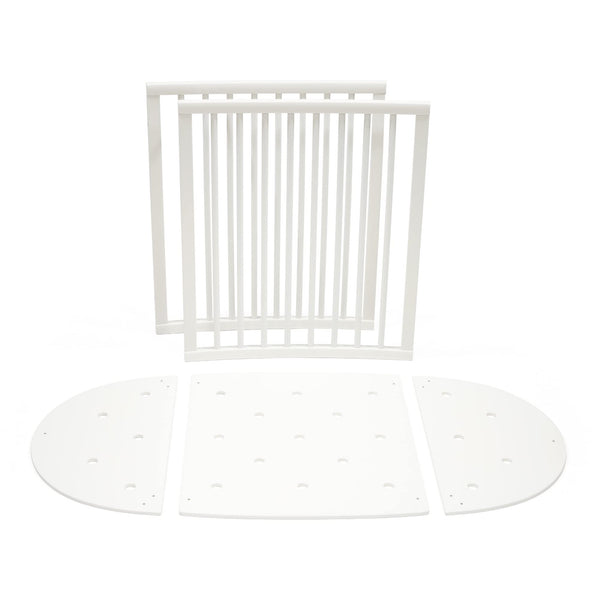 Stokke Sleepi Bed Extension V3 White enables easy crib-to-bed assembly.