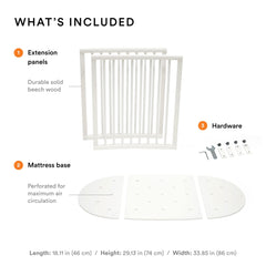 Stokke Sleepi Bed Extension V3 White extends length for growing toddlers.
