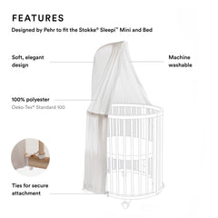 Stokke Sleepi Canopy attaches to Drape Rod V3 for quick, secure installation.