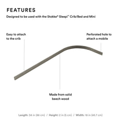 Stokke Sleepi Drape Rod attached to Sleepi Bed V2 shows easy setup