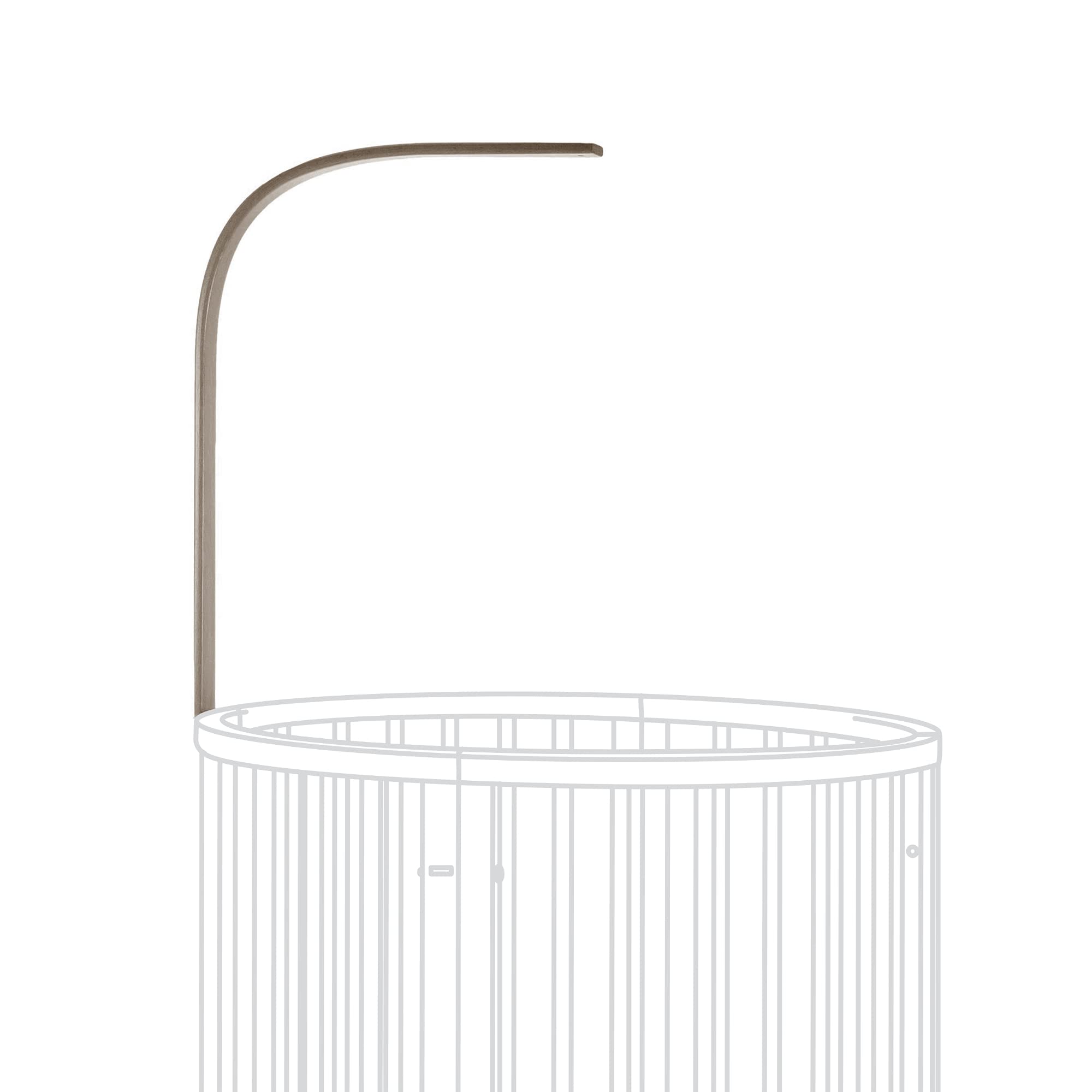Stokke Sleepi Drape Rod hazy grey close-up in beech wood finish for nursery decor