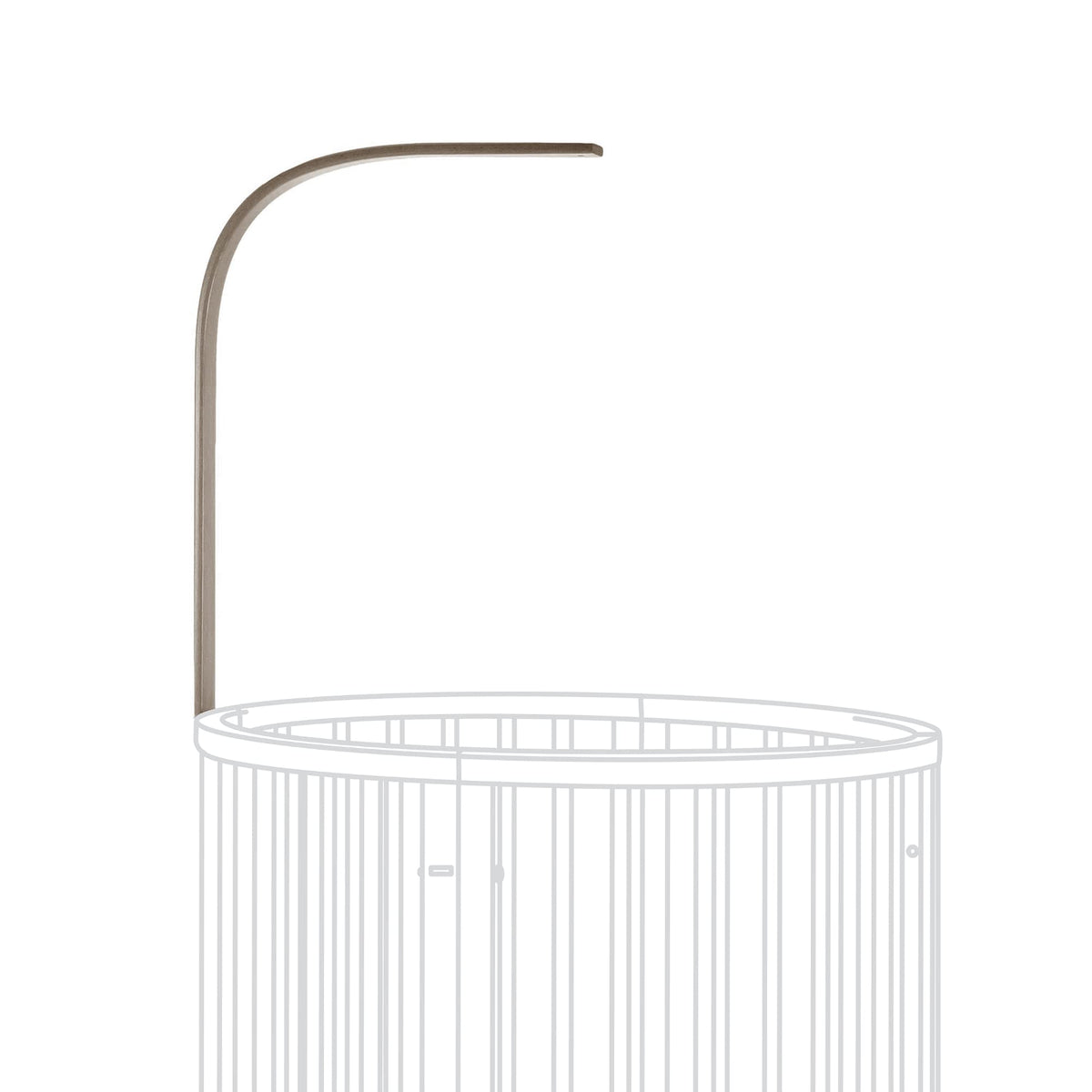 Stokke Sleepi Drape Rod hazy grey close-up in beech wood finish for nursery decor