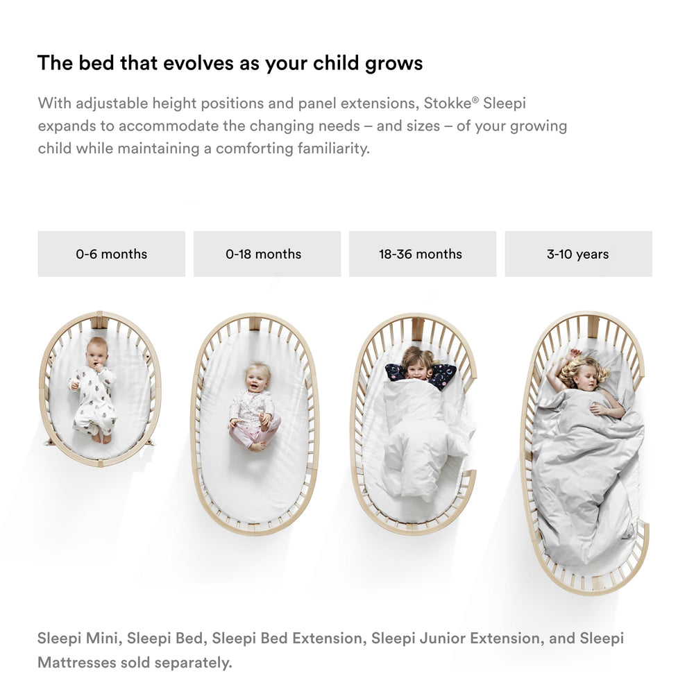 Stokke Sleepi Drape Rod Natural makes installation easy on Sleepi crib.