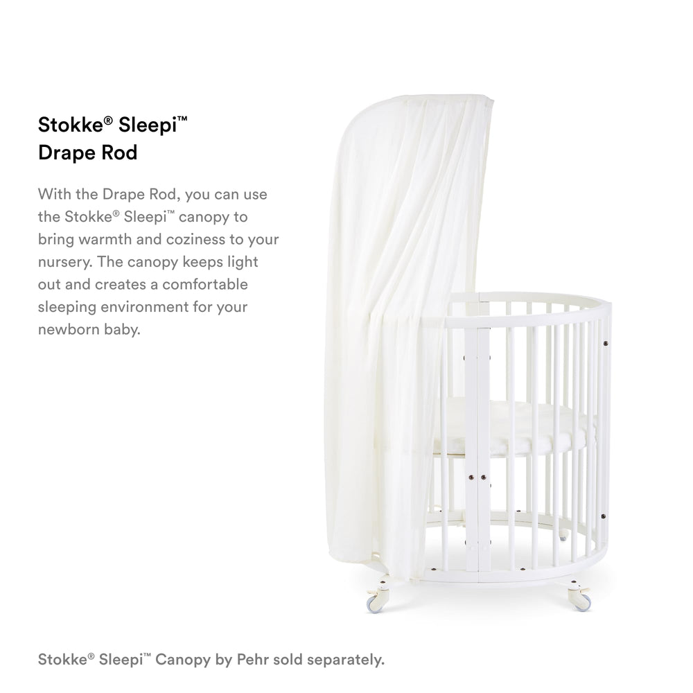 Stokke Sleepi Drape Rod solid beech wood emphasizes natural material for a warm nursery.