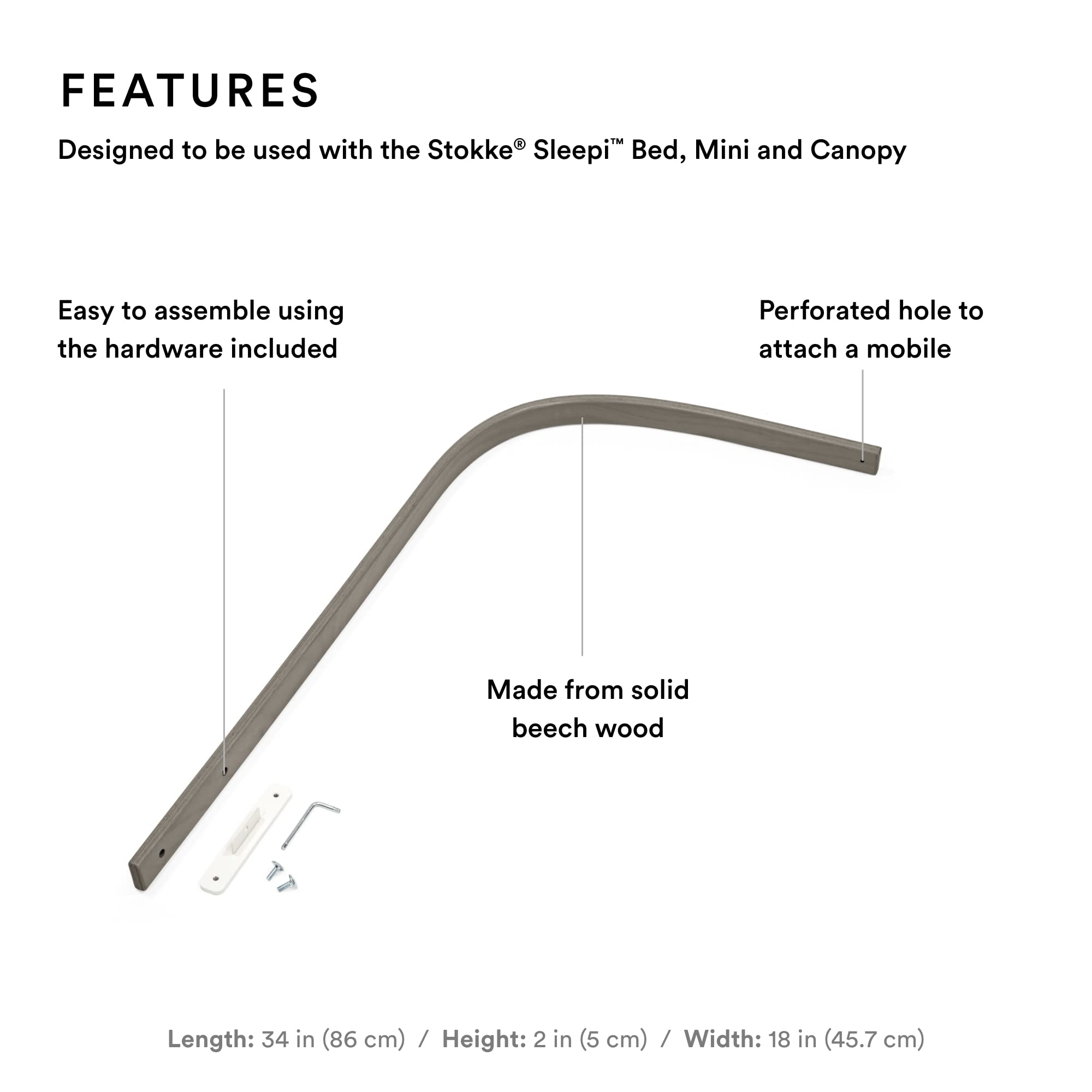 Stokke Sleepi Drape Rod V3 designed for Sleepi Bed V3 compatibility.