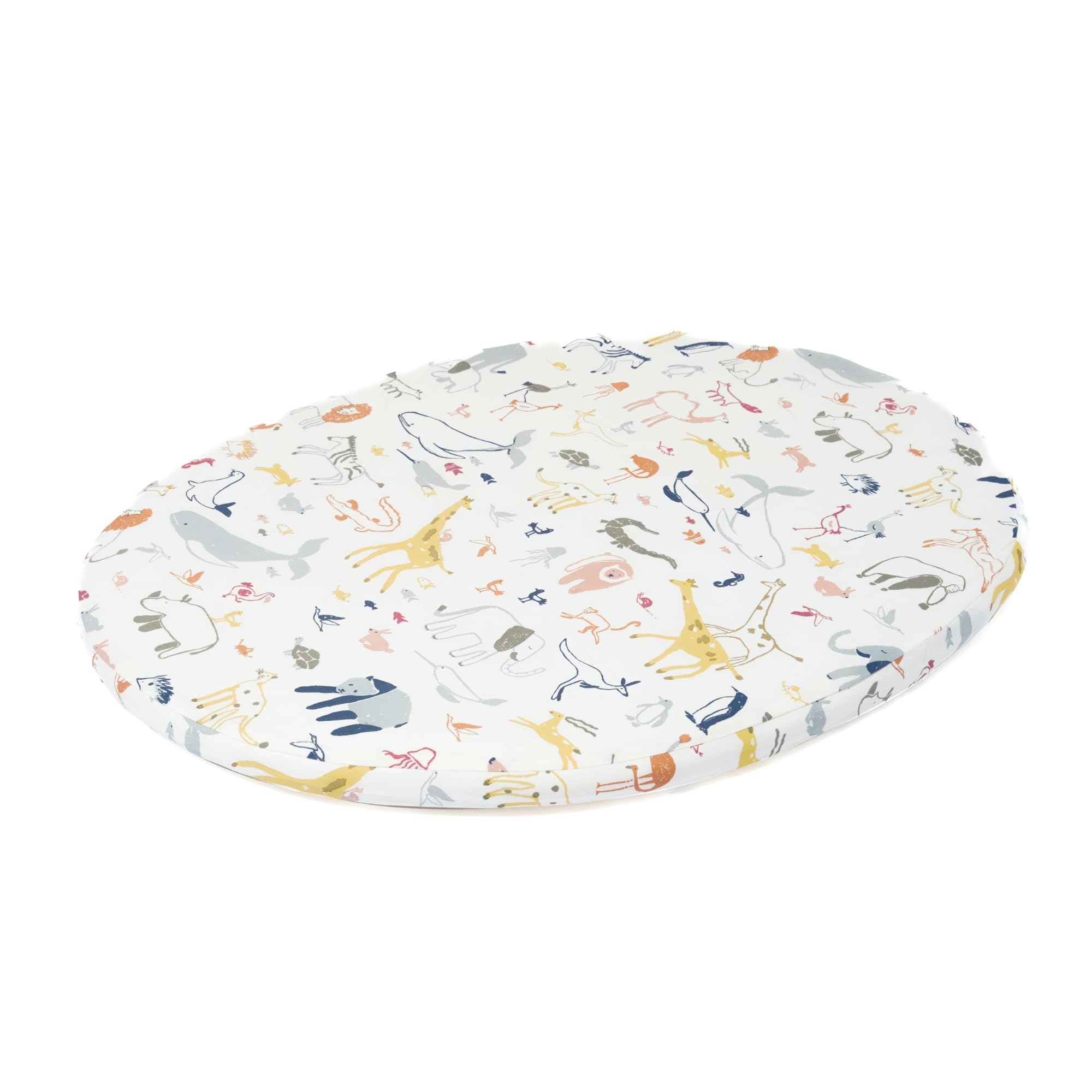 Stokke Sleepi Mini fitted sheet in Into The Wild pattern, soft organic cotton for gentle sleep.