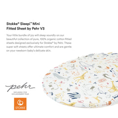Stokke Sleepi Mini sheet, oval-edge close-up, breathable organic cotton.