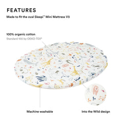 Stokke Sleepi Mini fitted sheet with full elastic edge for secure Sleepi Mini Mattress V3 fit.